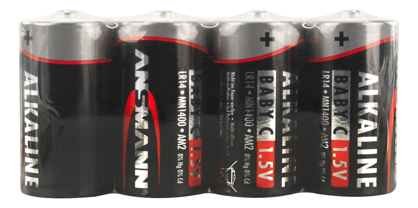 Ansmann Alkaline Baby C / LR14 Batterie 4 St. Schrumpffolie