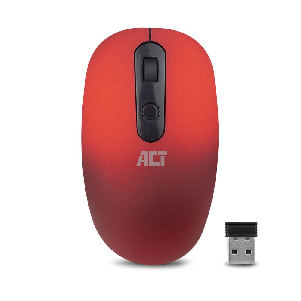 ACT Draadloze muis, USB nano ontvanger, 1200 dpi, rood