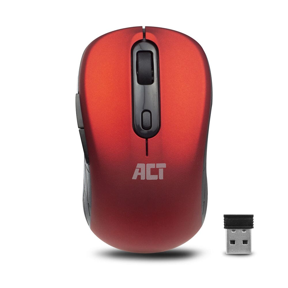 ACT Kabellose Maus, USB-Nano-Empfänger, 1600 dpi, rot