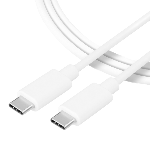 Extra korte (22cm) USB-C naar USB-C kabel wit