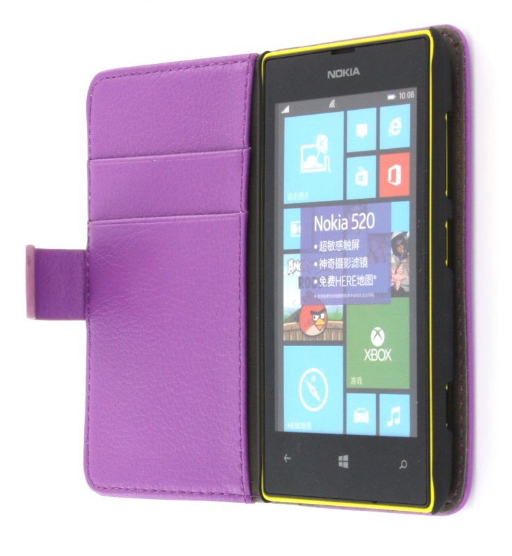 Flip case met stand Nokia Lumia 520 paars