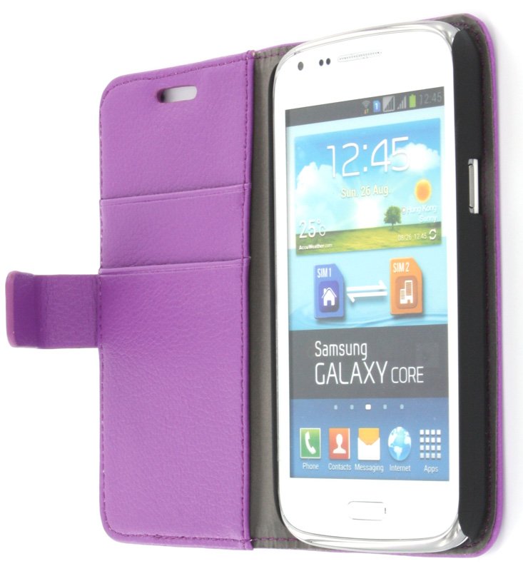 Flip case met stand Samsung Galaxy Core i8260 paars