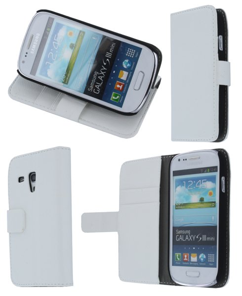 Flip case met stand Samsung Galaxy S3 Mini i8190 wit