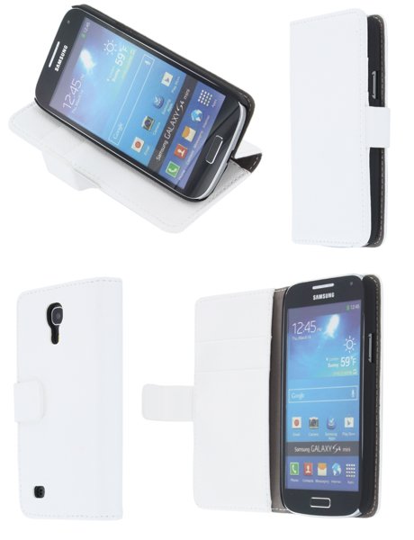 Flip case met stand Samsung Galaxy S4 Mini i9195 wit