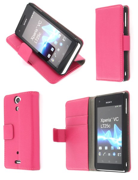 Flip case met stand Sony Xperia V roze