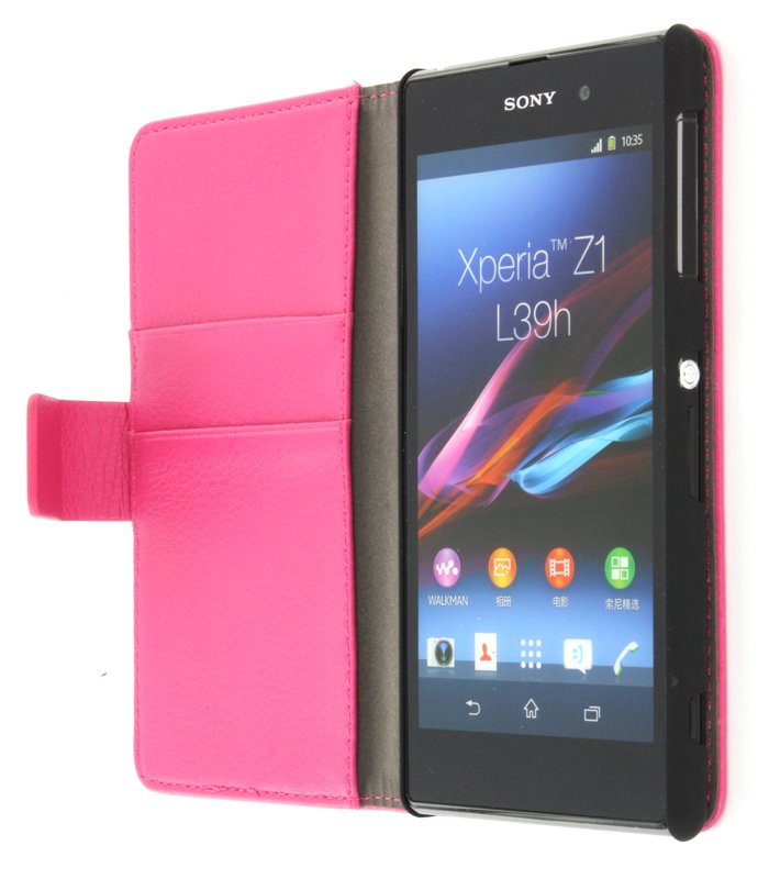Flip case met stand Sony Xperia Z1 roze