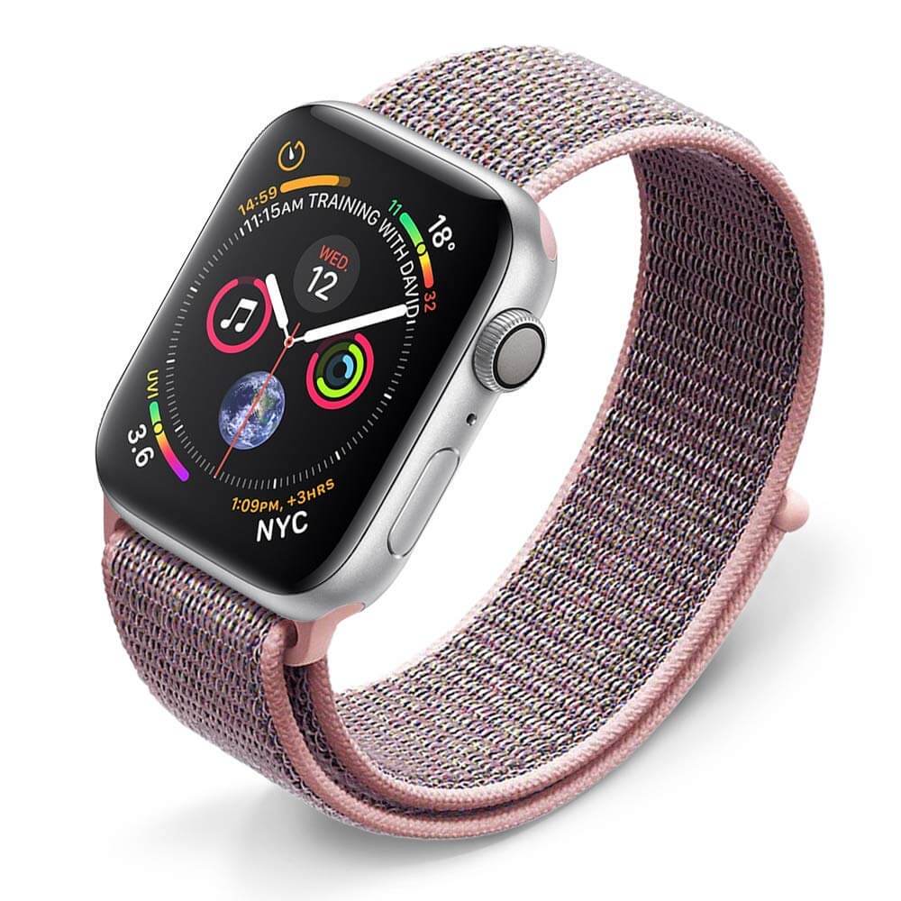 Geweven sport bandje voor Apple Watch (series 1/2/3/4/5/SE/6 - 44/42mm) roze