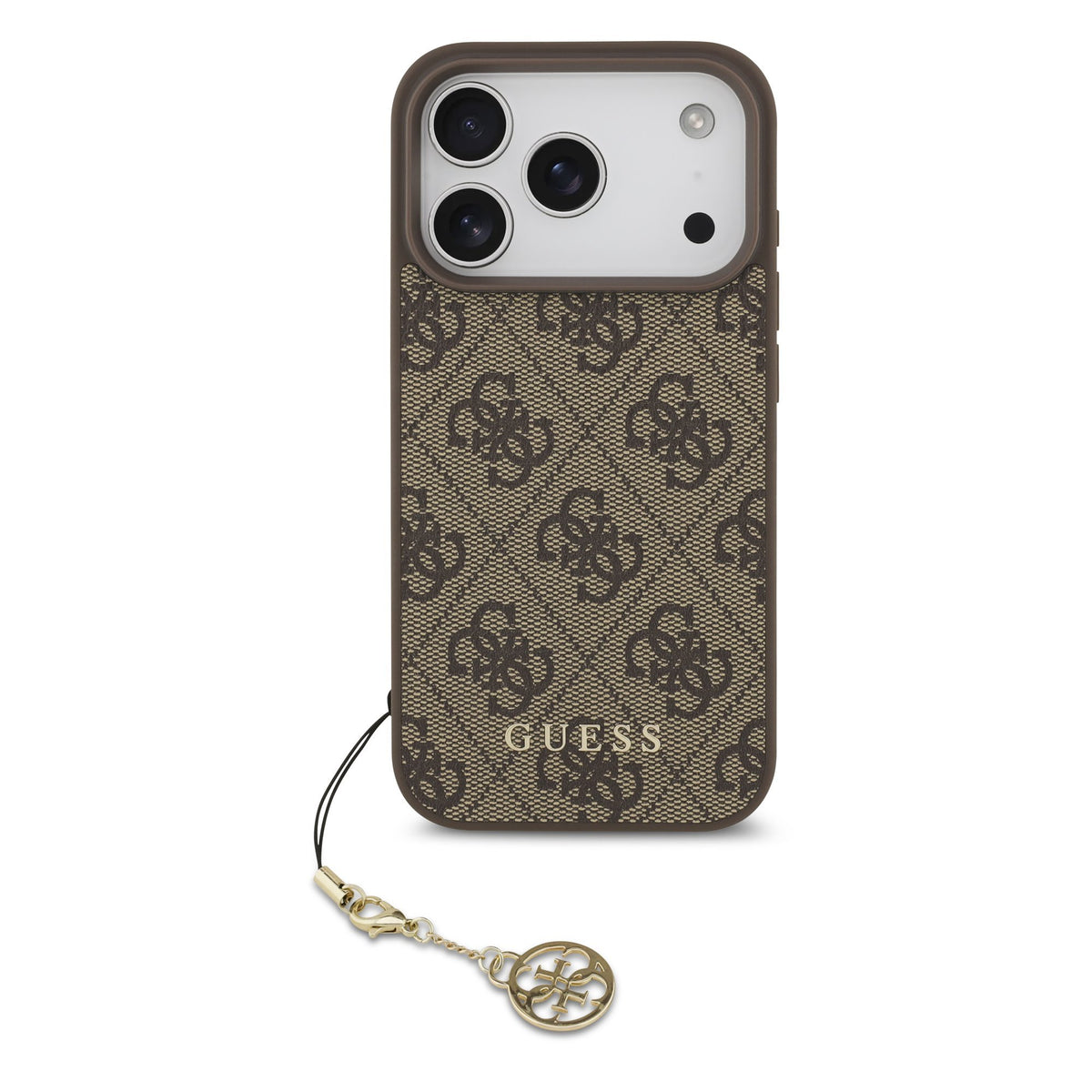 Guess 4G Charm MagSafe Case iPhone 17 Pro/18 Pro Tone on Tone Bruin