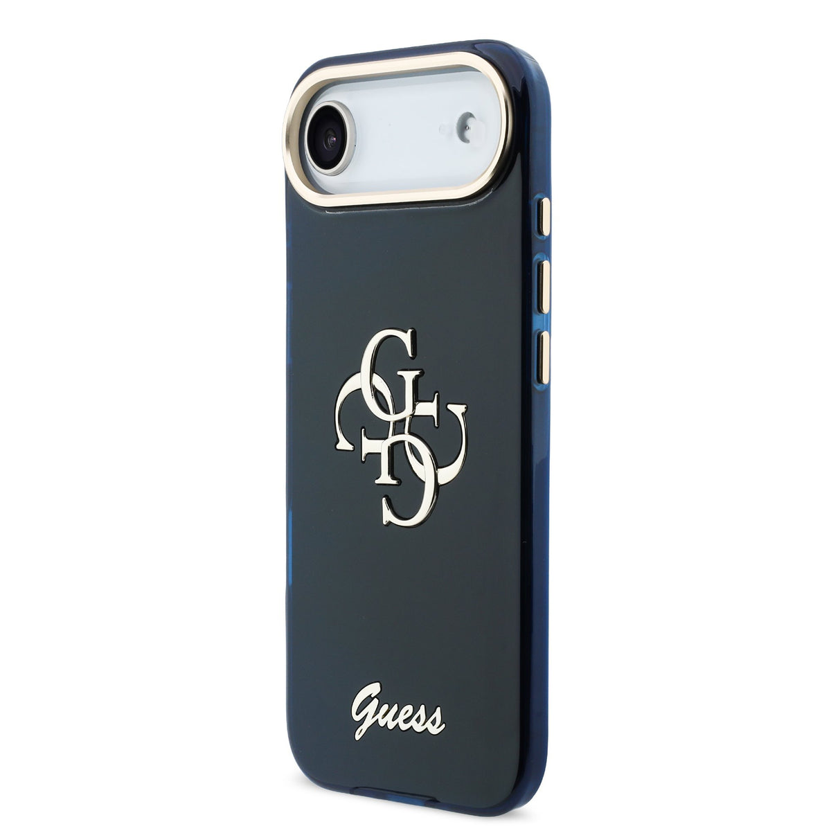 Guess IML 4G Script Metal Logo Case iPhone 17 Air Blauw