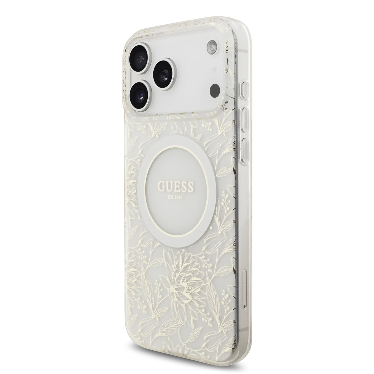 Guess IML Flowers Allover Strap MagSafe Case iPhone 17 Pro Max/18 Pro Max Wit