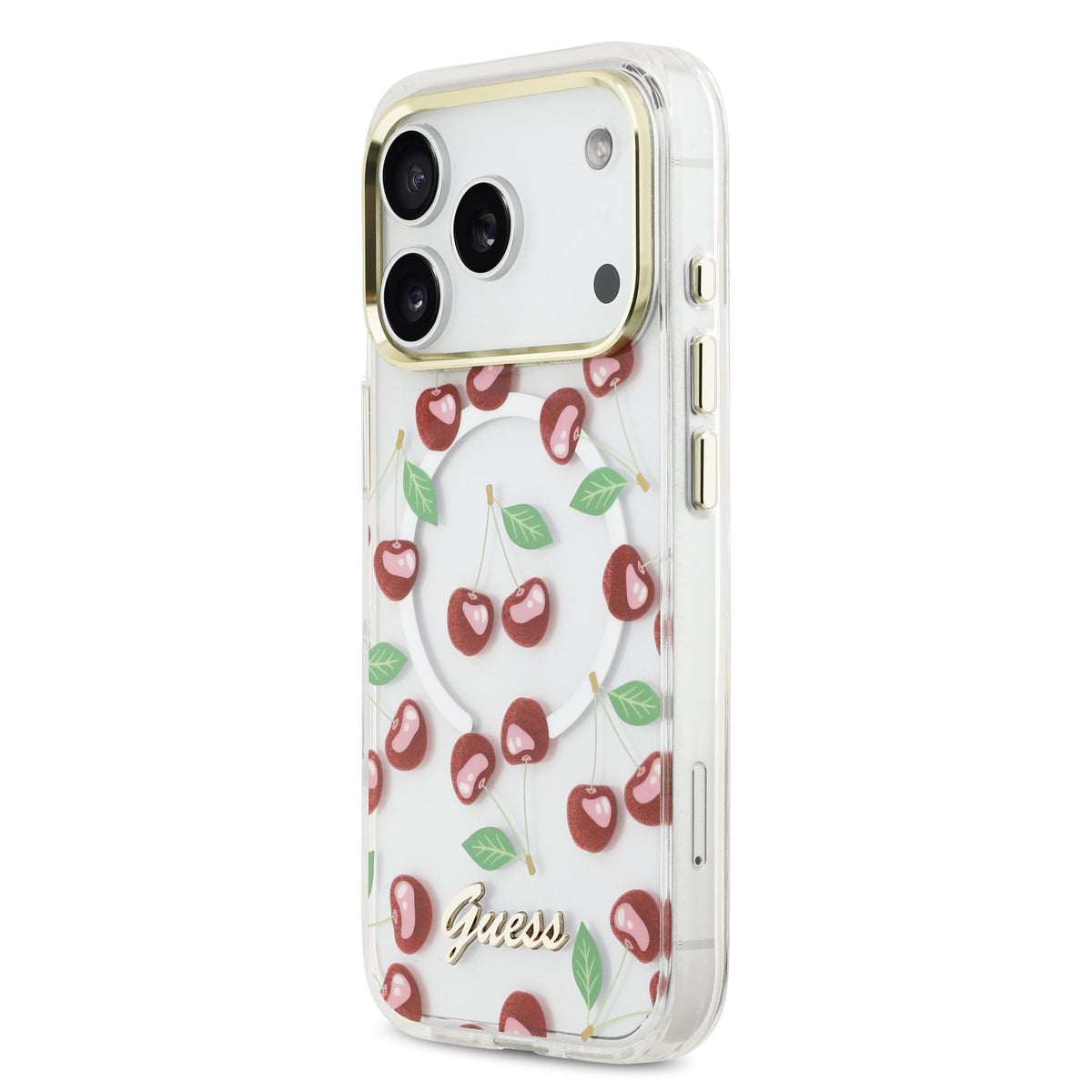 Guess IML Glitter Cherry MagSafe Case iPhone 17 Pro/18 Pro