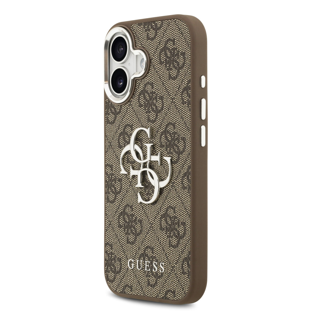 Guess PU 4G Metal Logo Case iPhone 17 Zilver Bruin