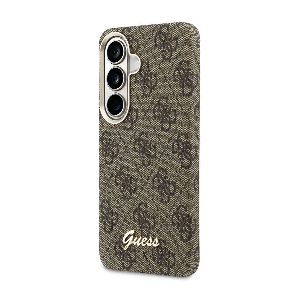 Guess PU 4G Script Metal Logo Magnetic Case Samsung Galaxy S26 Bruin