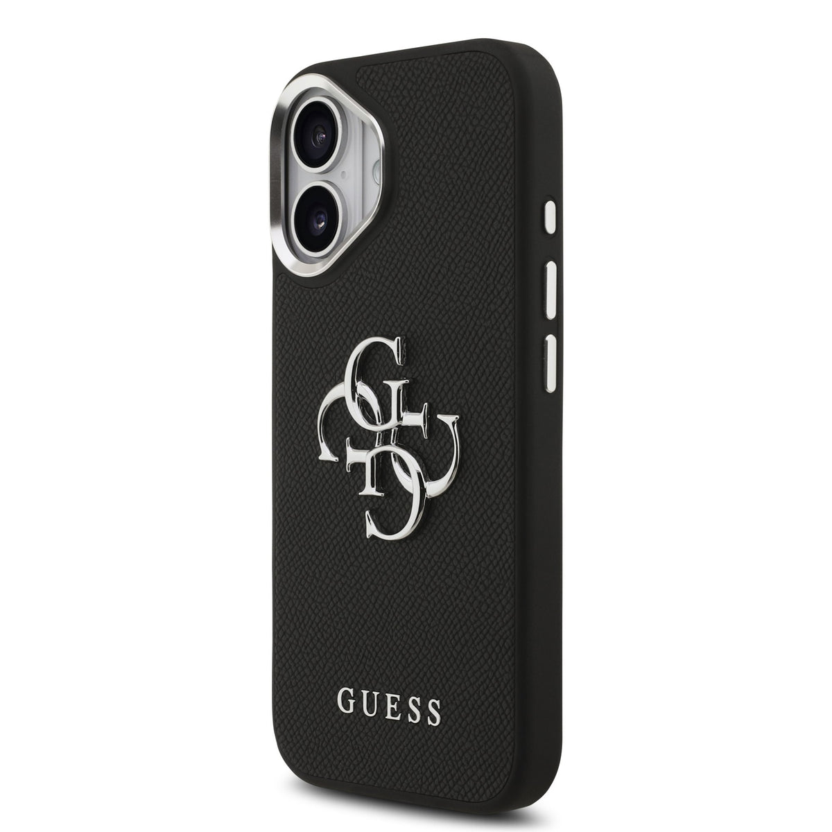 Guess PU Grained 4G Metal Logo Case iPhone 17 Zwart