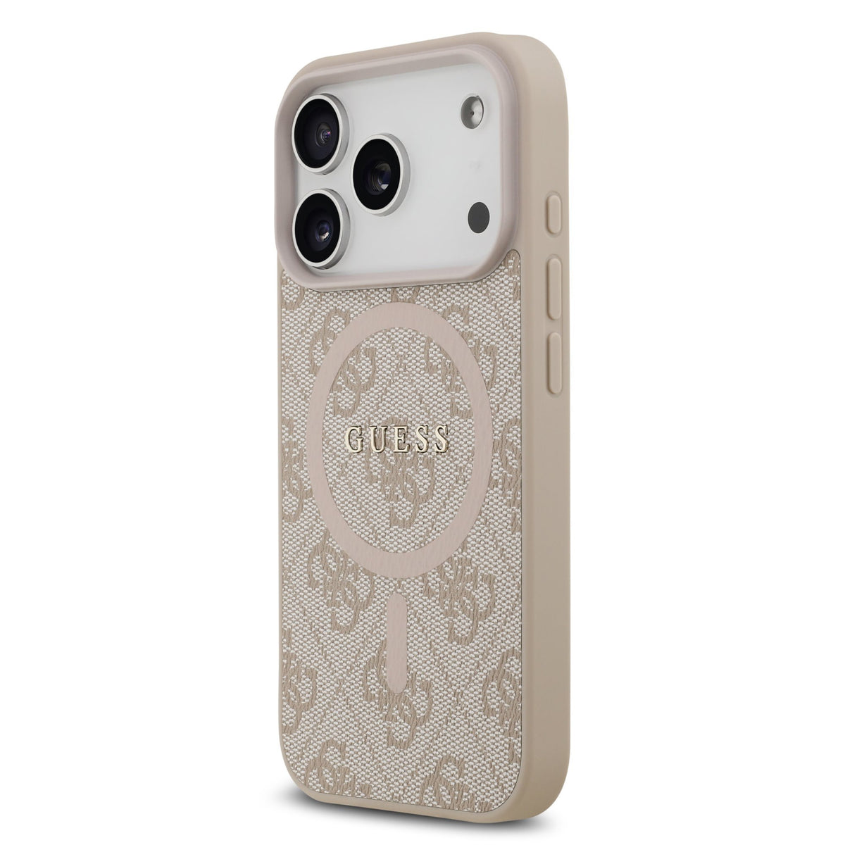 Guess PU Leather 4G Colored Ring MagSafe Case iPhone 17 Pro/18 Pro Roze