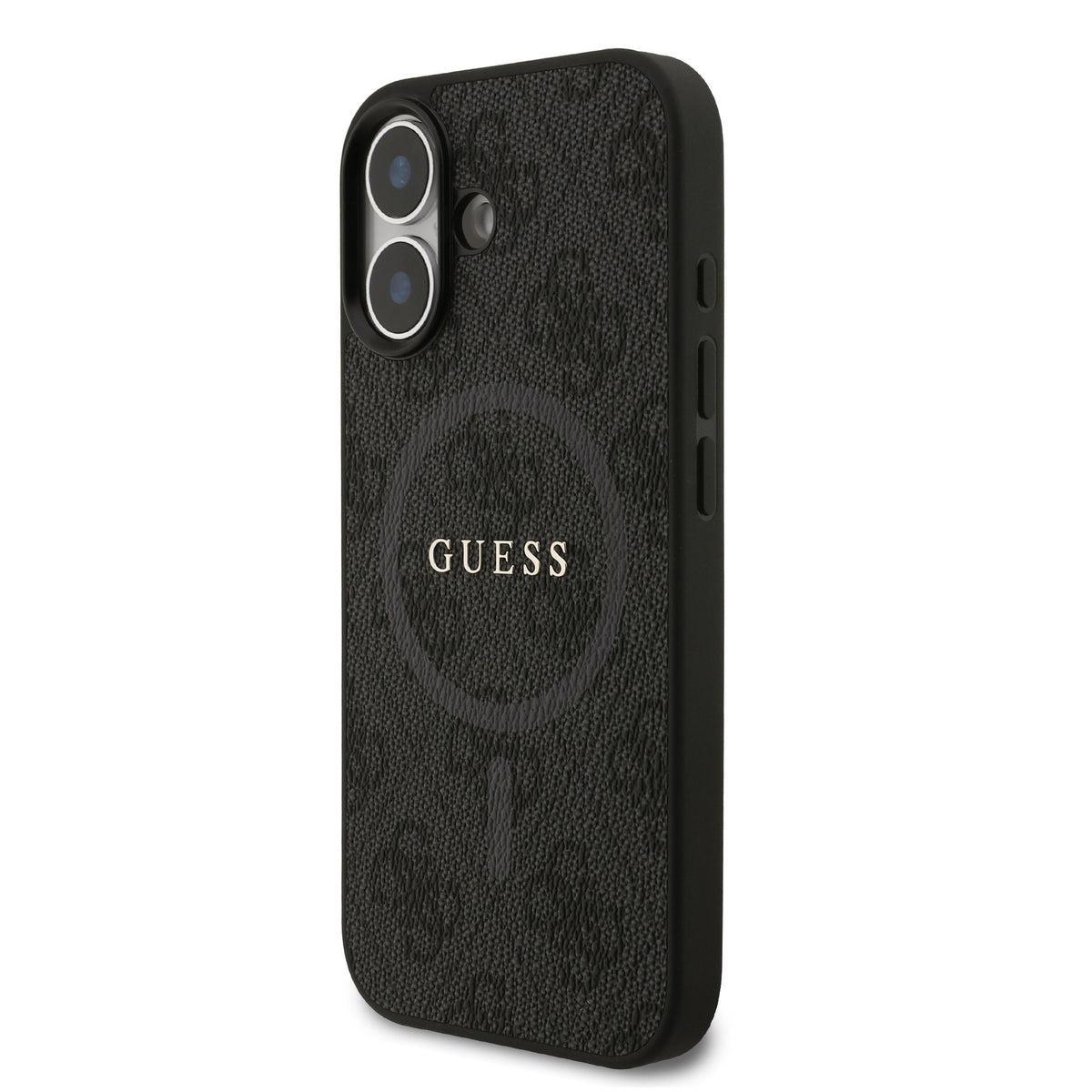 Guess PU Leather 4G Colored Ring MagSafe Case iPhone 17 Zwart