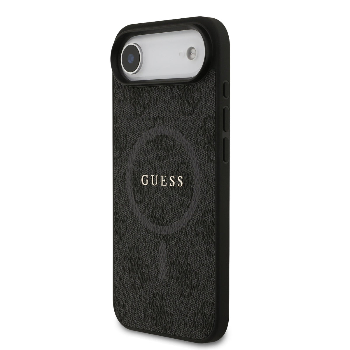 Guess PU Leather 4G Colored Ring MagSafe Case iPhone 17 Air Zwart