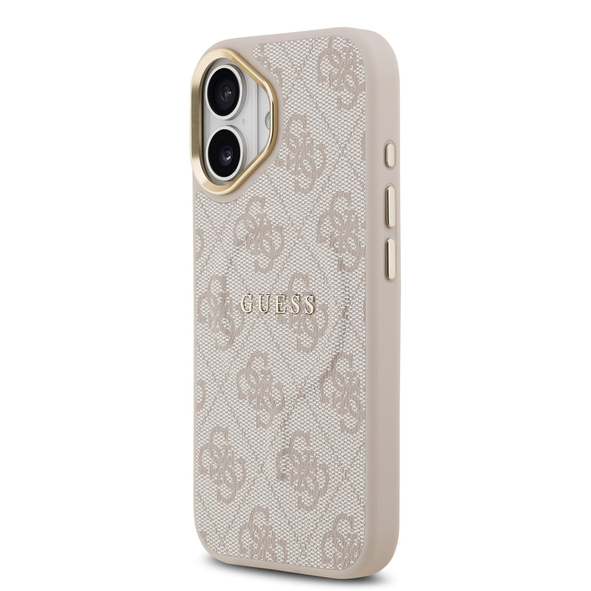 Guess PU Leather 4G Goud Frame MagSafe Case iPhone 17 Roze