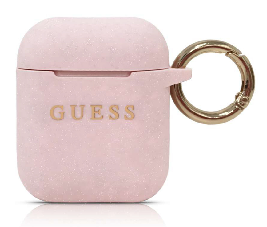 Guess Siliconen hoesje voor Airpods 1/2 roze - GUACCSILGLLP