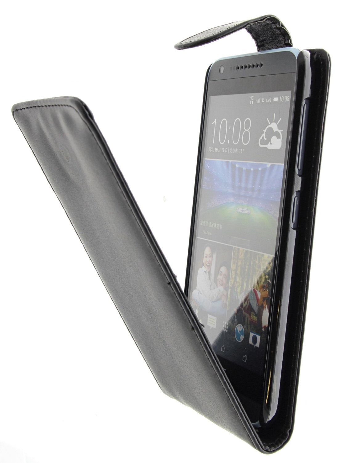 Hoesje HTC Desire 620 flip case zwart