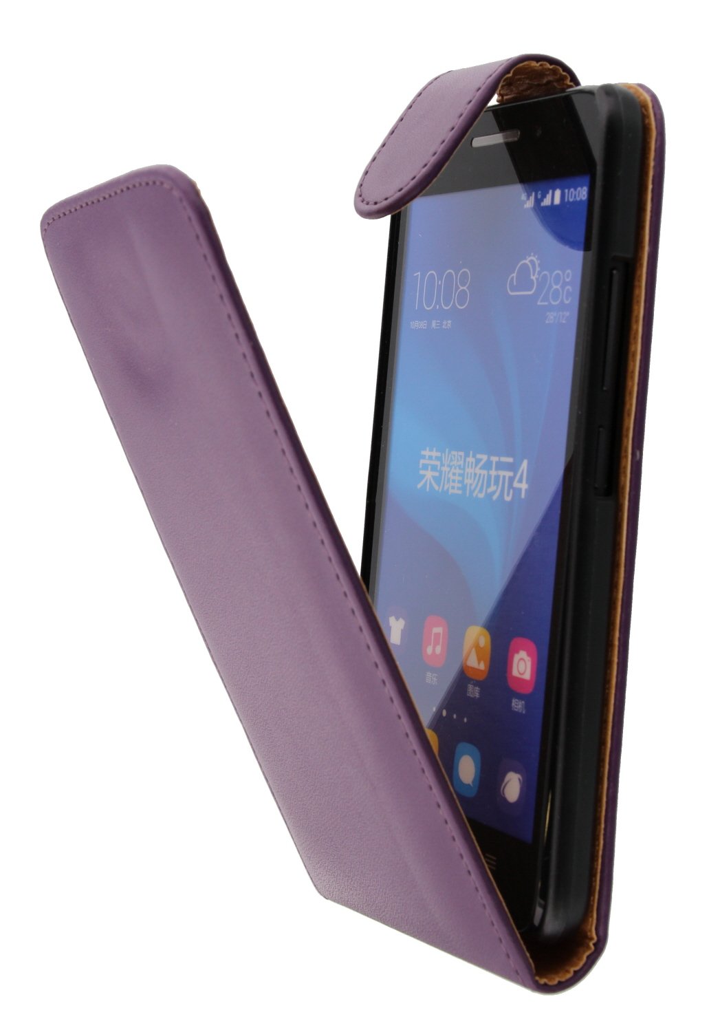 Hoesje Huawei Ascend G620s flip case paars