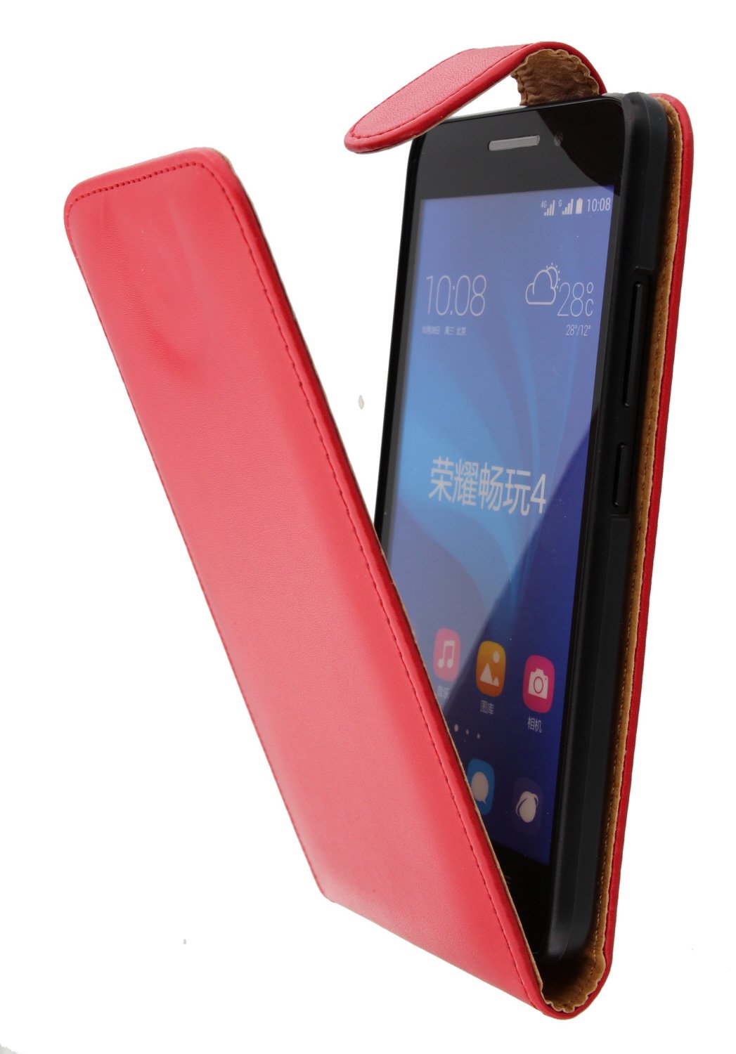Hoesje Huawei Ascend G620s flip case rood