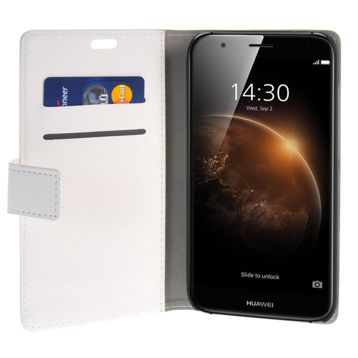 Hoesje Huawei G8 flip wallet wit
