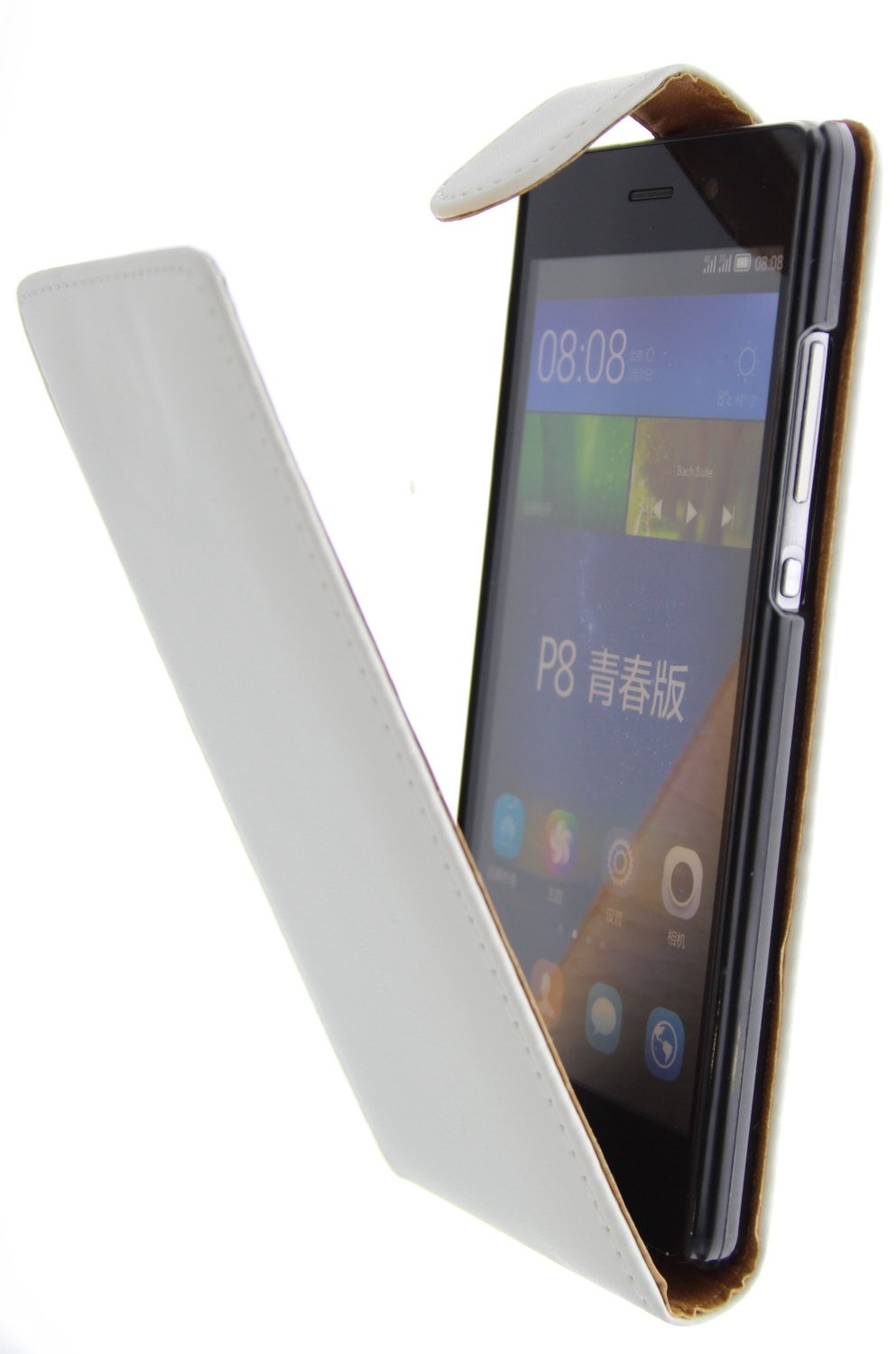 Hoesje Huawei P8 Lite flip case wit