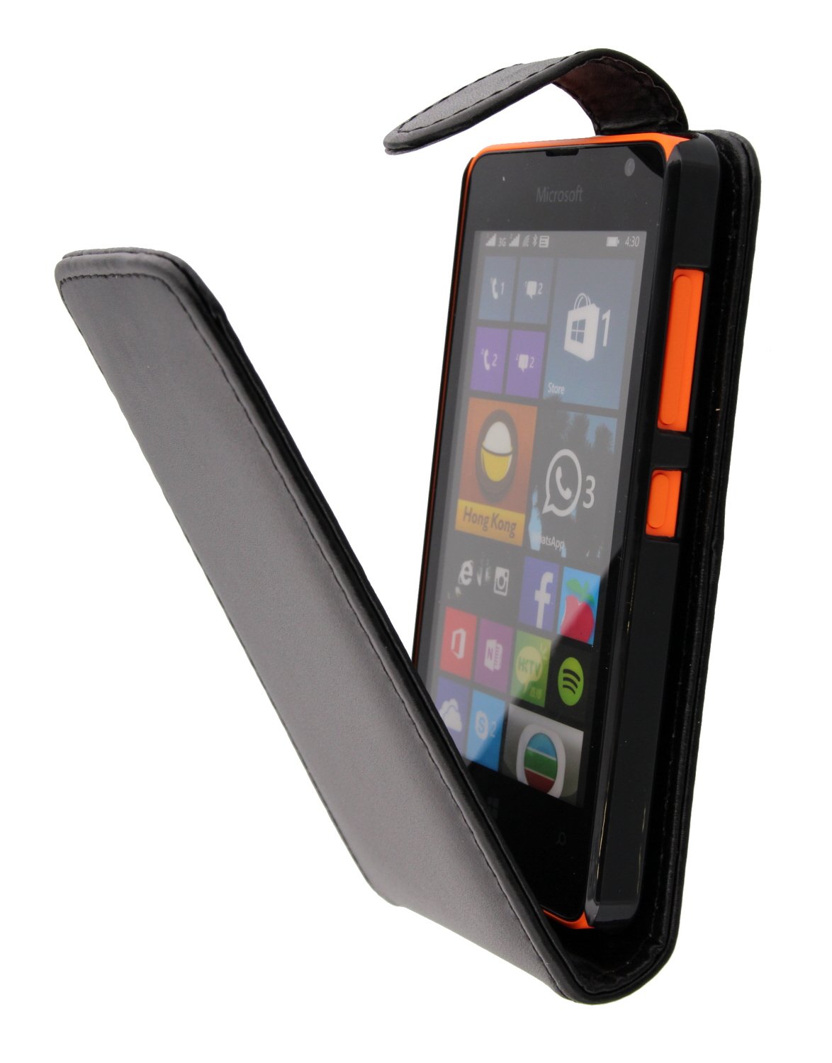 Hoesje Microsoft Lumia 430 flip case zwart