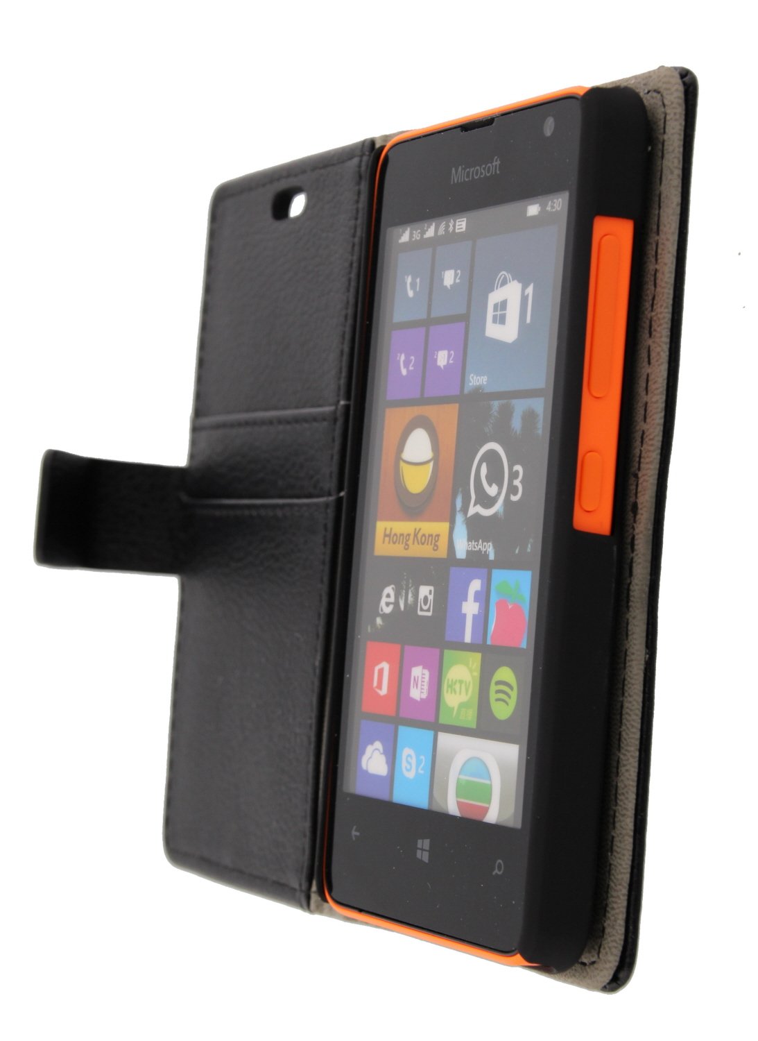 Hoesje Microsoft Lumia 430 flip wallet zwart