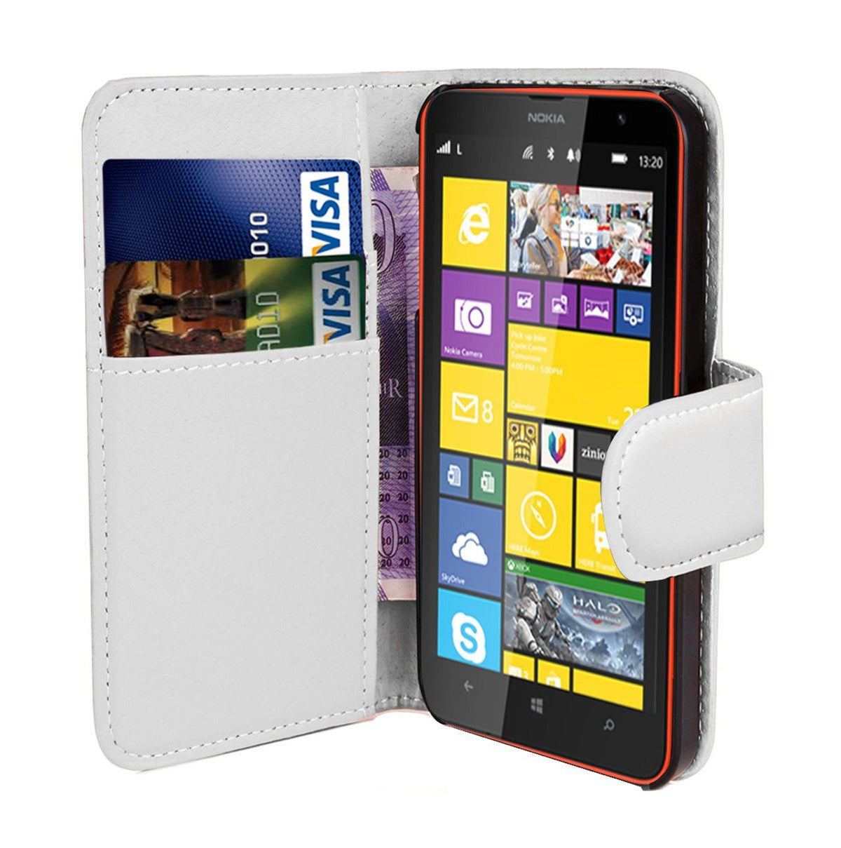 Hoesje Microsoft Lumia 532 flip wallet wit