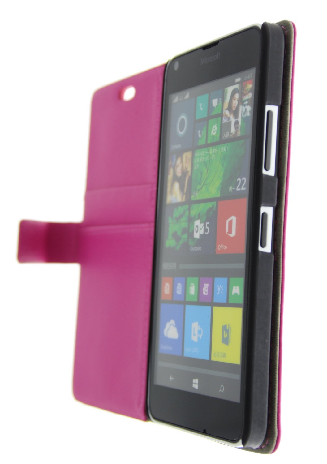 Hoesje Microsoft Lumia 640 flip wallet roze