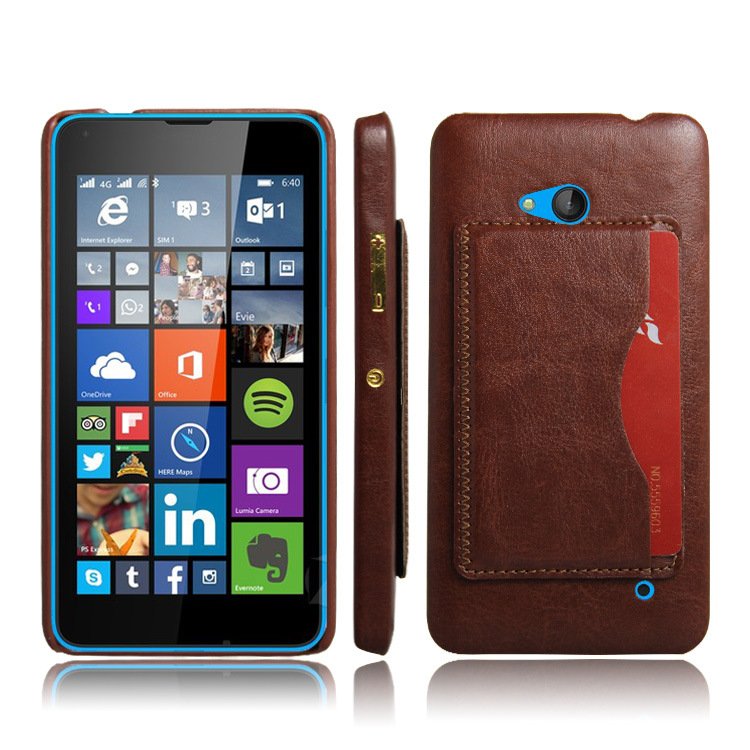 Hoesje Microsoft Lumia 640 hard cover leer bruin