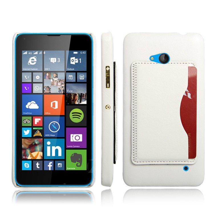 Hoesje Microsoft Lumia 640 hard cover leer wit