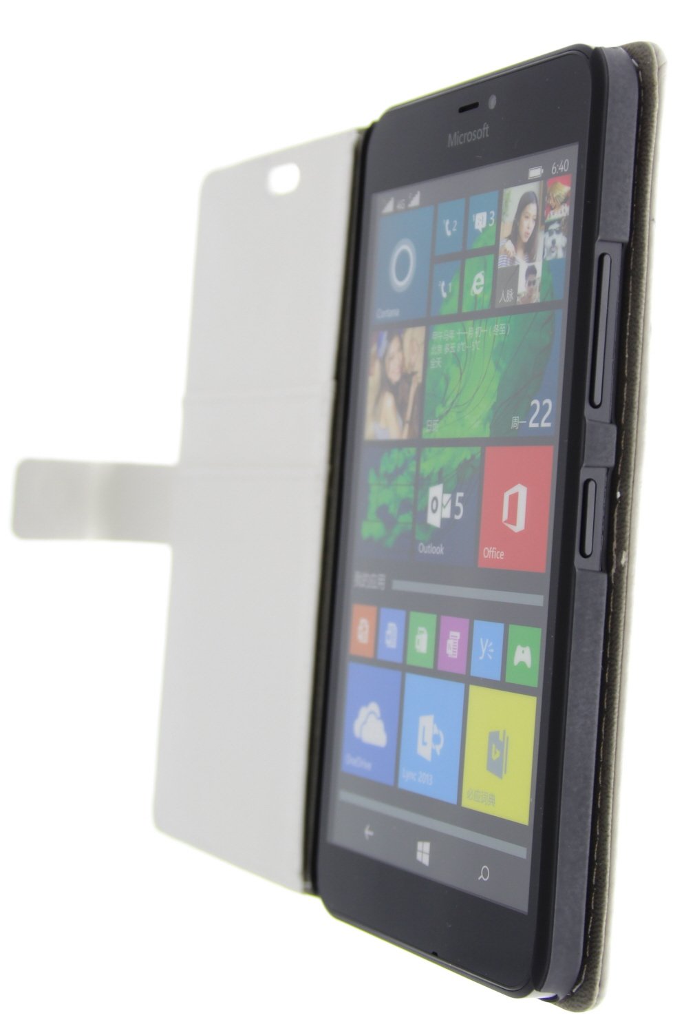 Hoesje Microsoft Lumia 640 XL flip wallet wit