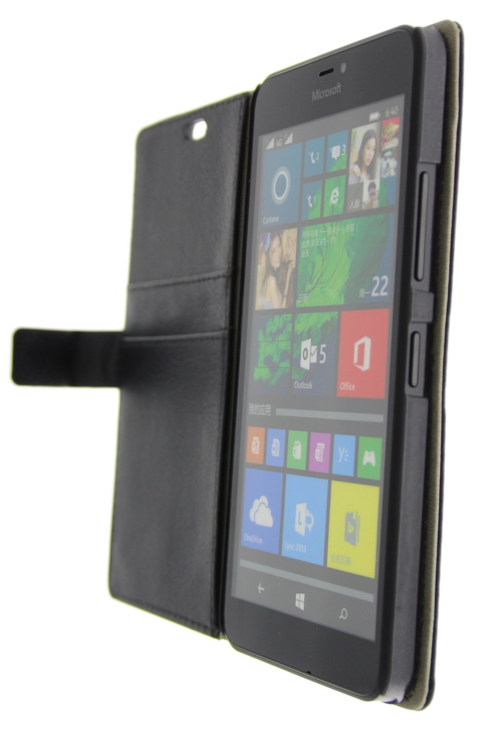 Hoesje Microsoft Lumia 640 XL flip wallet zwart