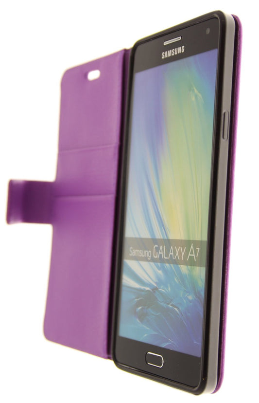 Hoesje Samsung Galaxy A7 flip wallet paars