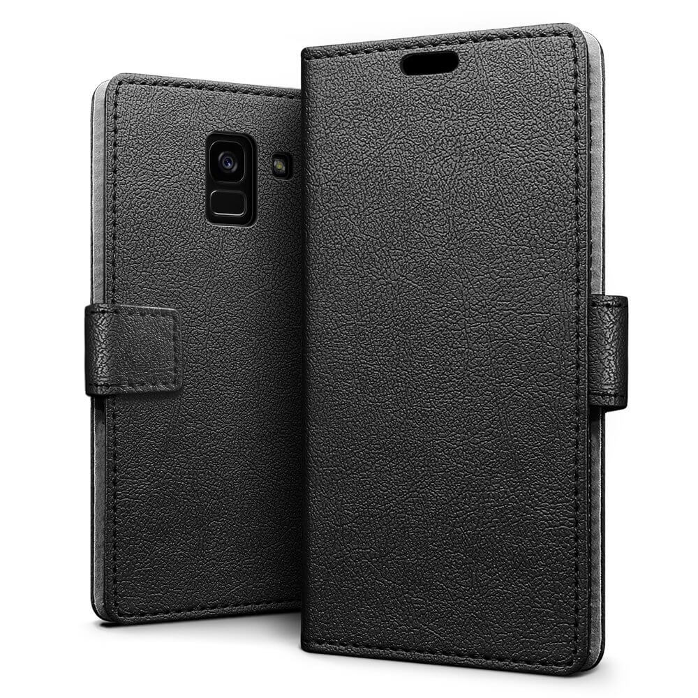 Hoesje Samsung Galaxy A8+ 2018 flip wallet zwart