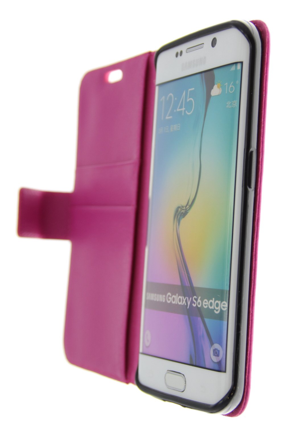 Hoesje Samsung Galaxy S6 Edge flip wallet roze