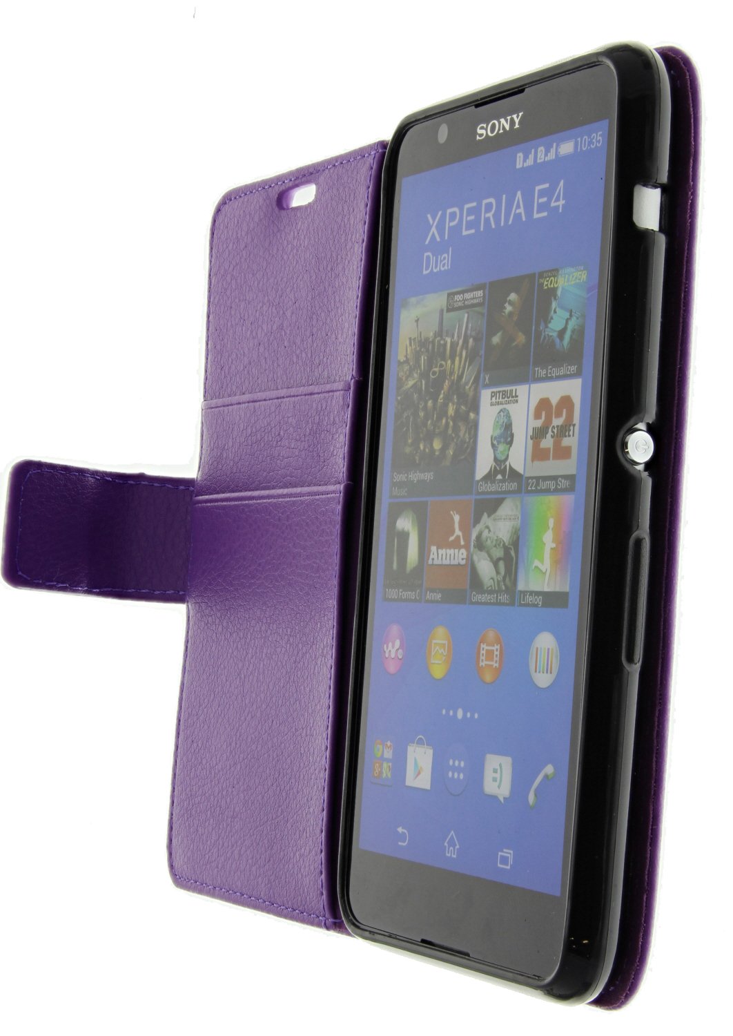 Hoesje Sony Xperia E4 flip wallet paars
