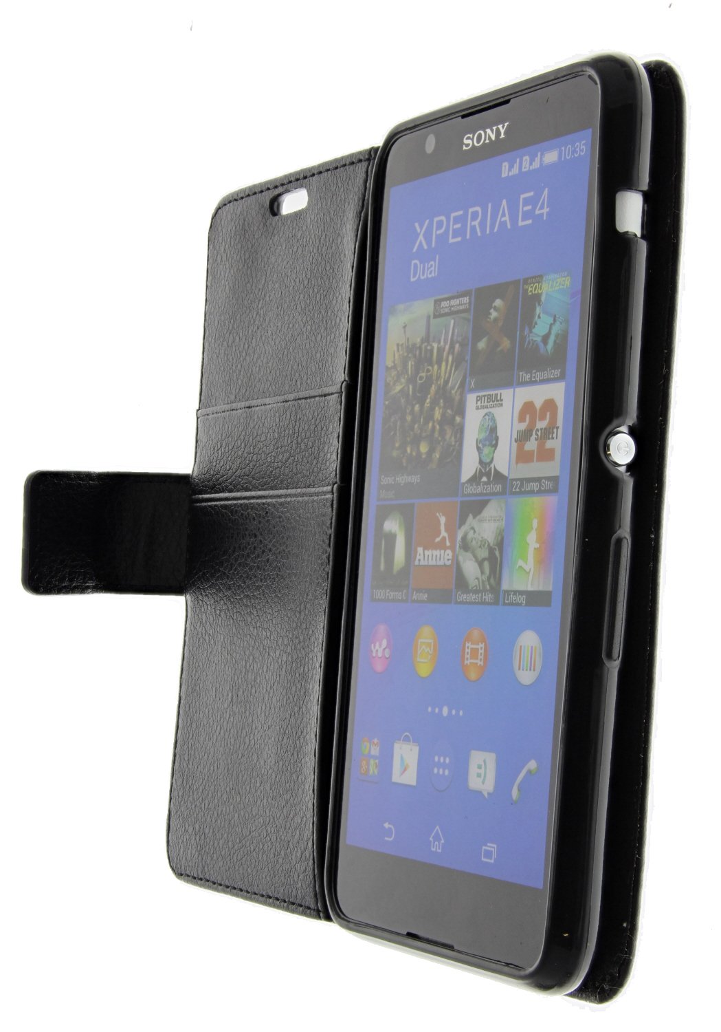 Hoesje Sony Xperia E4 flip wallet zwart
