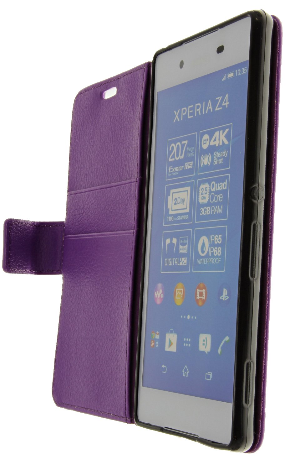 Hoesje Sony Xperia Z3+ flip wallet paars