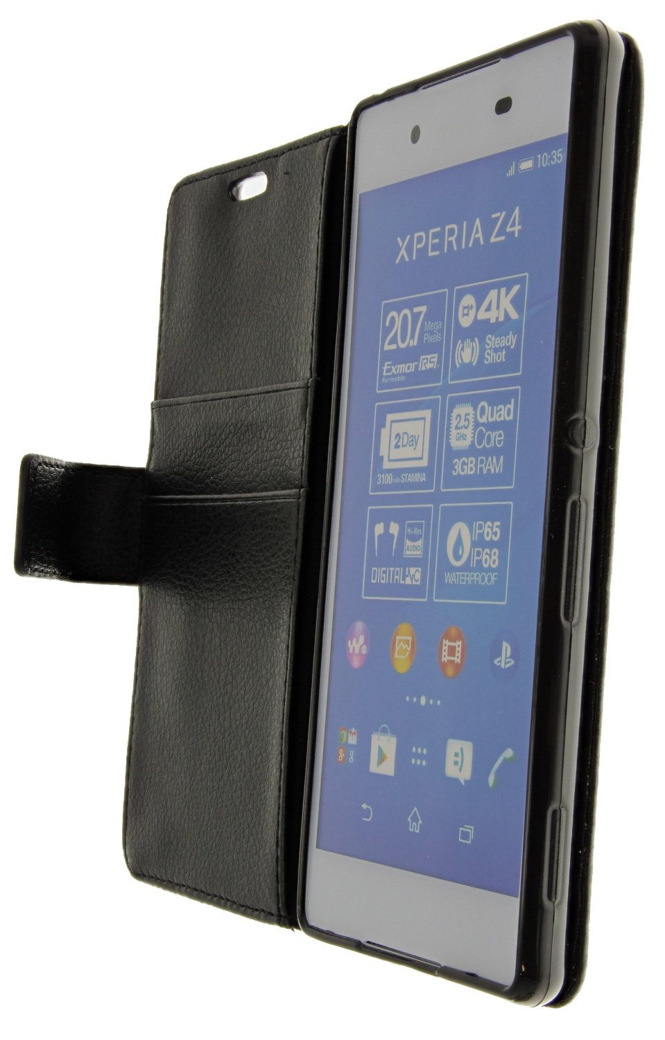 Hoesje Sony Xperia Z3+ flip wallet zwart