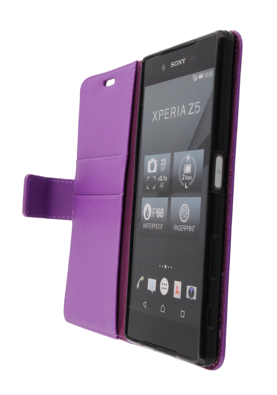 Hoesje Sony Xperia Z5 flip wallet paars