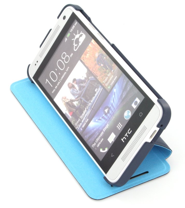 HTC One Mini flip case met stand HC V851 blauw