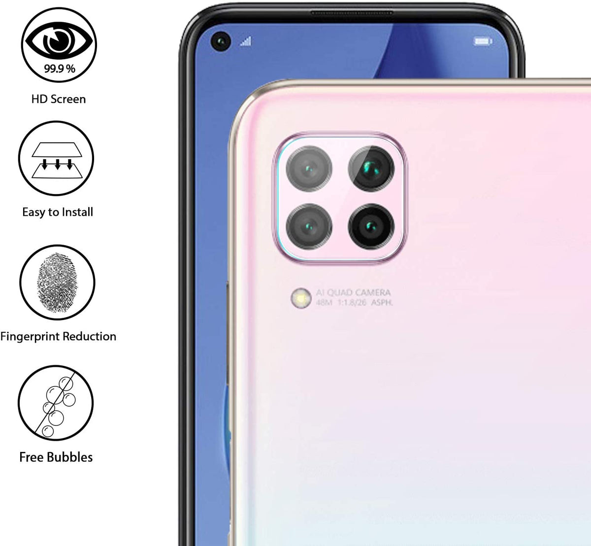 Huawei P40 Lite Camera lens protector - Tempered Glass