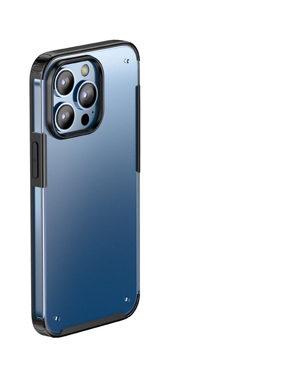 iPhone 14 Pro Hybrid Shockproof Bumper semi transparant/zwart (mat)