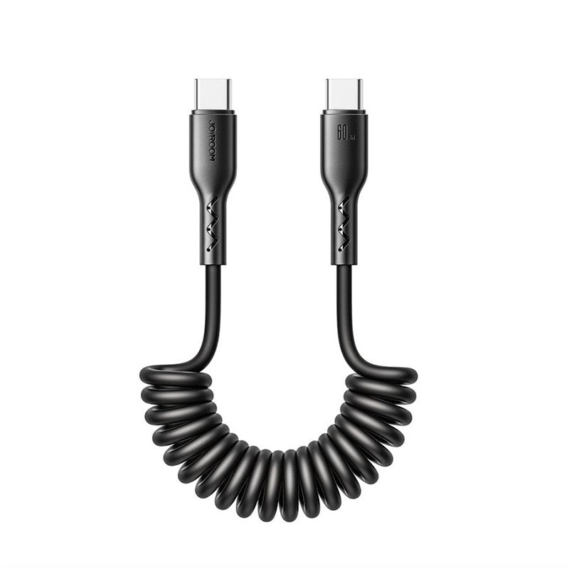JOYROOM SA38-CC3 USB-C naar USB-C data / laadkabel met uitrekbaar krulsnoer