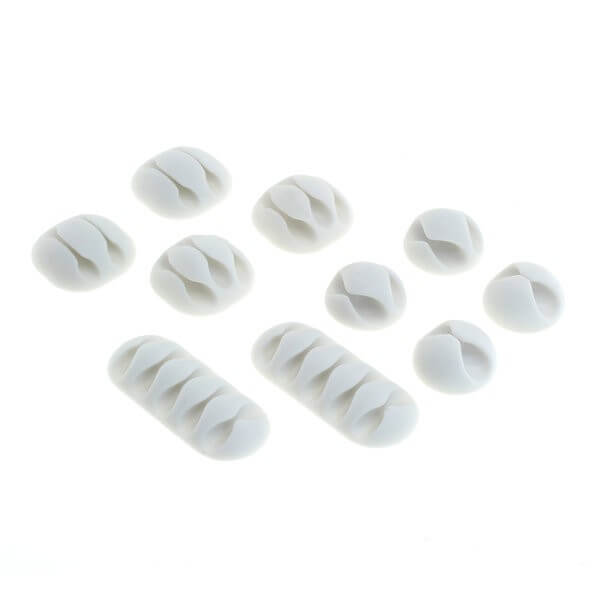 Kabelclips - kabelmanagement set van 10 stuks - wit