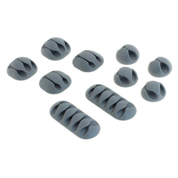 Kabelclips - kabelmanagement set van 10 stuks - grijs